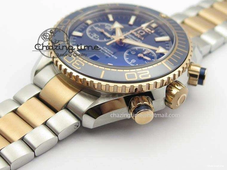 1224 FlexibleFit Seamaster Professional Chrono SS RG Blue Ceramic Blue Dial On SS RG Bracelet A 8211
